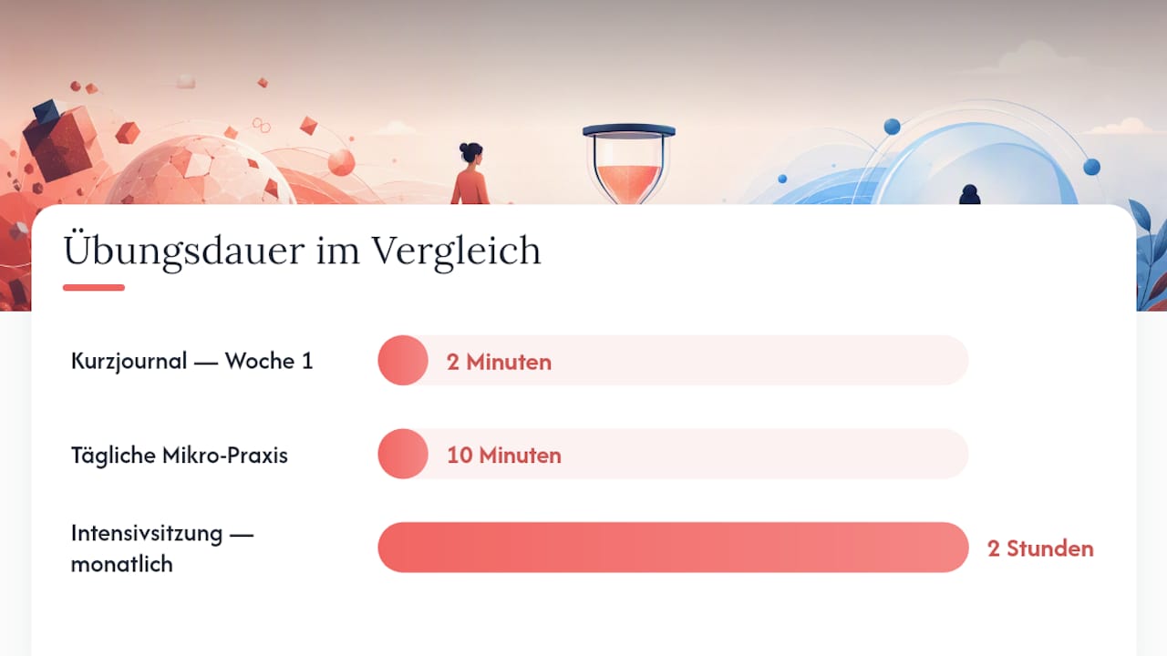 Grafische Übersicht: Wie kleine tägliche Übungen wirken