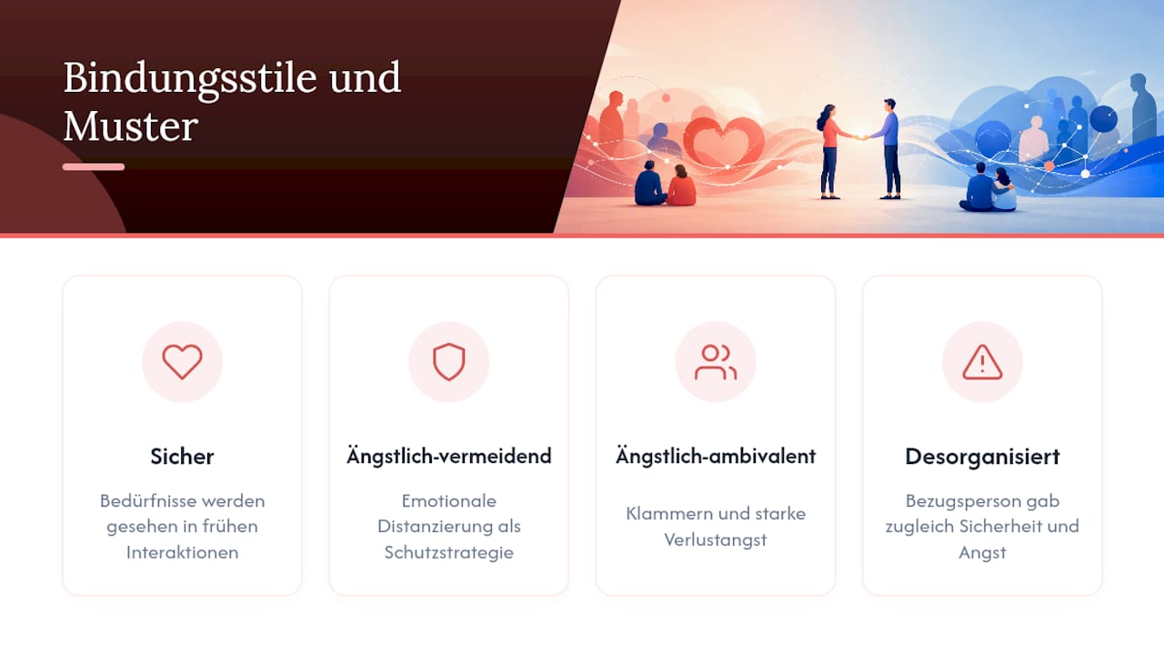 Vier Bindungsstile und ihre Beziehungsmuster