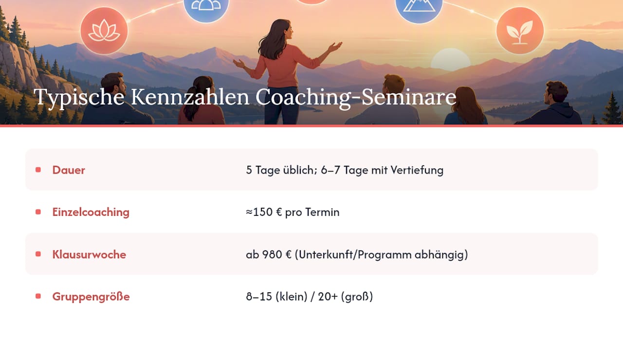 Dauer, Kosten und Gruppengrößen im Coaching