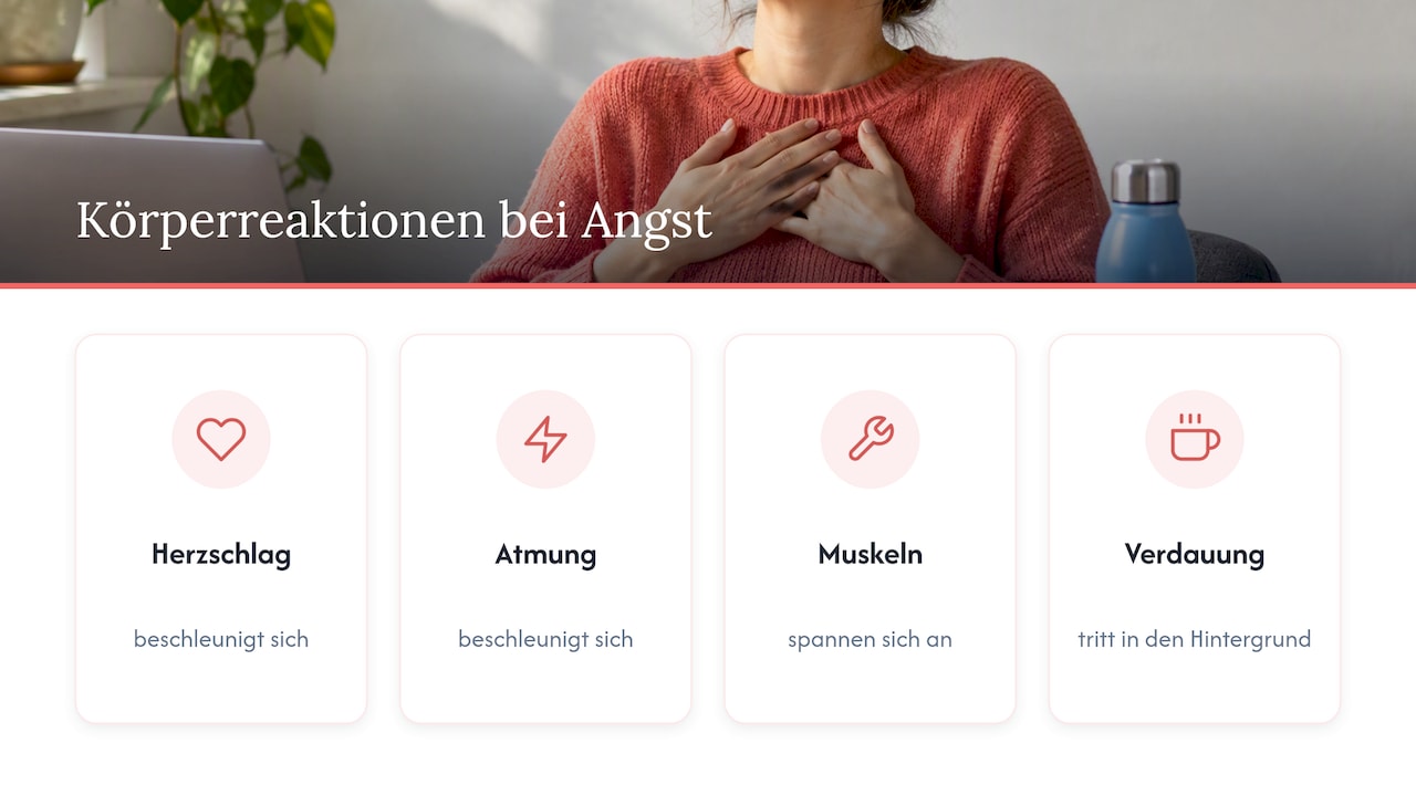 Vier körperliche Reaktionen bei Angst